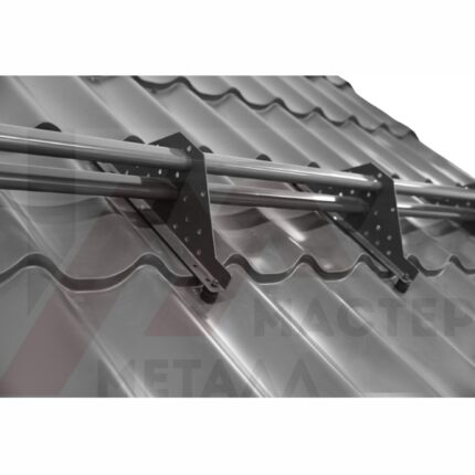 Снегозадержатель трубчатый с плоскоовальной трубой оцинк., длина: 1000мм (2 универ. кронштейна со ступенькой)