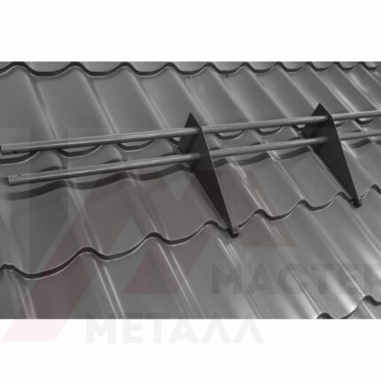 Снегозадержатель трубчатый с круглой трубой оцинк., длина: 1000мм (2 треуг. кронштейна)