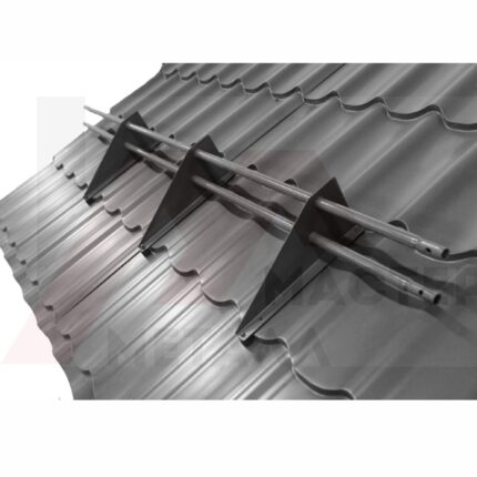 Снегозадержатель трубчатый с круглой трубой оцинк., длина: 3000мм (4 треуг. кронштейна)