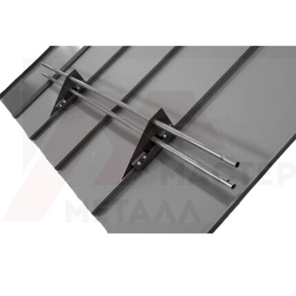 Снегозадержатель трубчатый с круглой трубой оцинк., длина: 1000мм (2 треуг. кронштейна)